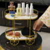 2Tier Makeup Organizer & Utility Cart – Multi Functional Storage for Office, School, Living Room, or Tea Trolley Use