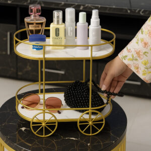2Tier Makeup Organizer & Utility Cart – Multi Functional Storage for Office, School, Living Room, or Tea Trolley Use