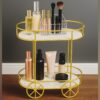 2Tier Makeup Organizer & Utility Cart – Multi Functional Storage for Office, School, Living Room, or Tea Trolley Use