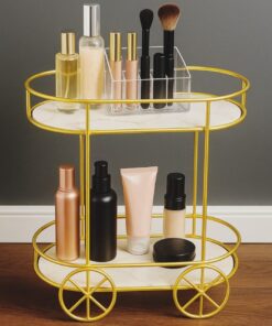 2Tier Makeup Organizer & Utility Cart – Multi Functional Storage for Office, School, Living Room, or Tea Trolley Use