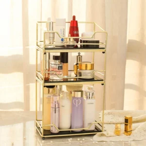 3-Layer Premium Free-Standing Makeup Organizer Shelf – Stylish & Functional Storage Solution (1)