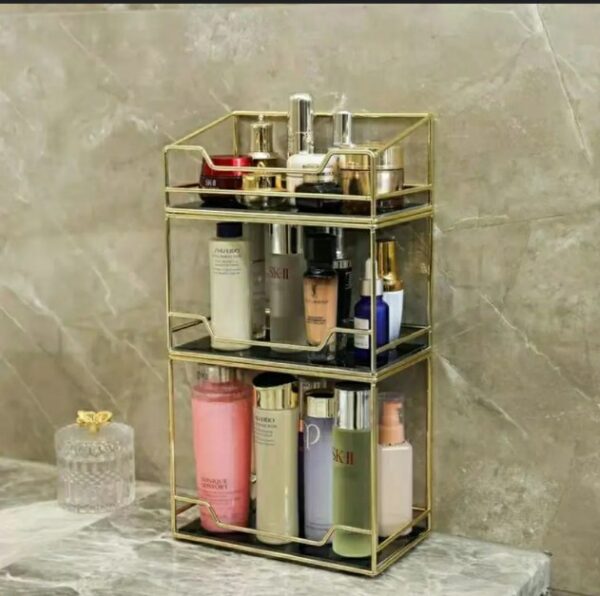 3-Layer Premium Free-Standing Makeup Organizer Shelf – Stylish & Functional Storage Solution (5)