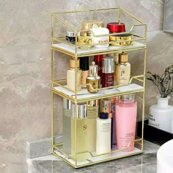 3-Layer Premium Free-Standing Makeup Organizer Shelf – Stylish & Functional Storage Solution