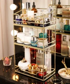 3-Layer Premium Free-Standing Makeup Organizer Shelf – Stylish & Functional Storage Solution