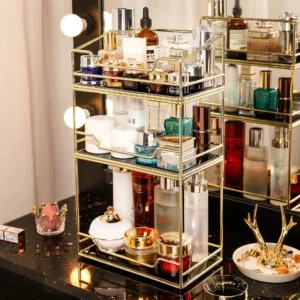 3-Layer Premium Free-Standing Makeup Organizer Shelf – Stylish & Functional Storage Solution