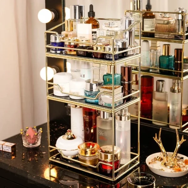 3-Layer Premium Free-Standing Makeup Organizer Shelf – Stylish & Functional Storage Solution