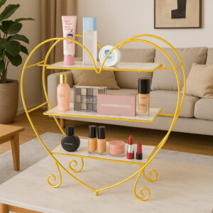 3-Tier Heart Design Makeup Organizer a Beautiful Luxury Design for Your Vanity