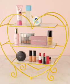 3-Tier Heart Design Makeup Organizer A Beautiful Luxury Design for Your Vanity