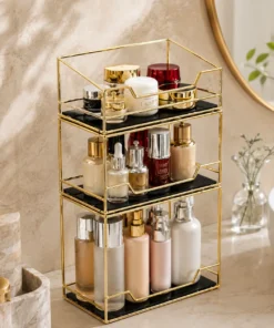 3 tier countertop makeup organizer for cosmetics skincare and perfumes