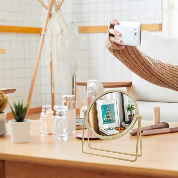 360-Degree Rotating Vanity Mirror-Sleek Round Design for Beauty Routines - Image 3