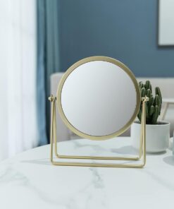 360-Degree Rotating Vanity Mirror-Sleek Round Design for Beauty Routines