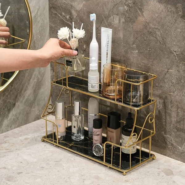 Bathroom Vanity Tray – Cosmetic Shelf Organizer for Makeup, Skincare & Essentials