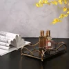 Beautiful Acrylic & Metal Rectangular Decorative Cosmetics Tray – Stylish Organizer for Makeup, Jewelry & Perfume (2)