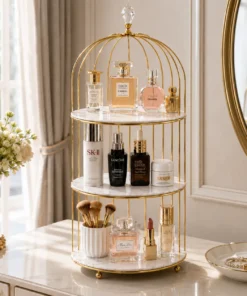 Alternative view of Metal Bird Cage Makeup and Cosmetic rack