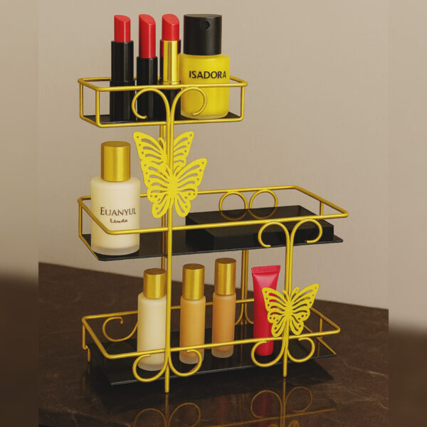 Butterfly Golden Glow Shelf | Elegant Storage for Cosmetics