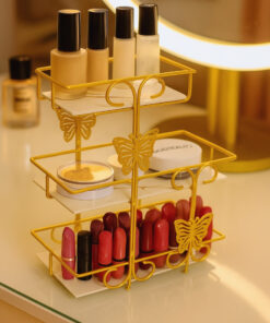 Butterfly Golden Glow Shelf | Elegant Storage for Cosmetics