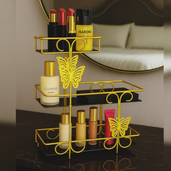 Butterfly Golden Glow Shelf Elegant Storage for Cosmetics (4)