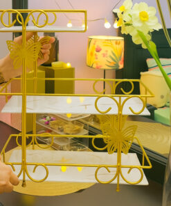 Alternative view of Butterfly Golden Glow Shelf | Elegant Storage for Cosmetics