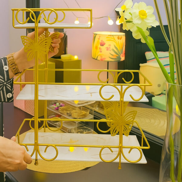 Butterfly Golden Glow Shelf | Elegant Storage for Cosmetics - Image 2