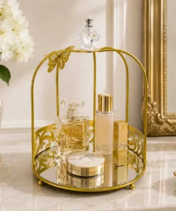 Cage Butterfly Makeup Storage Rack for Vanity