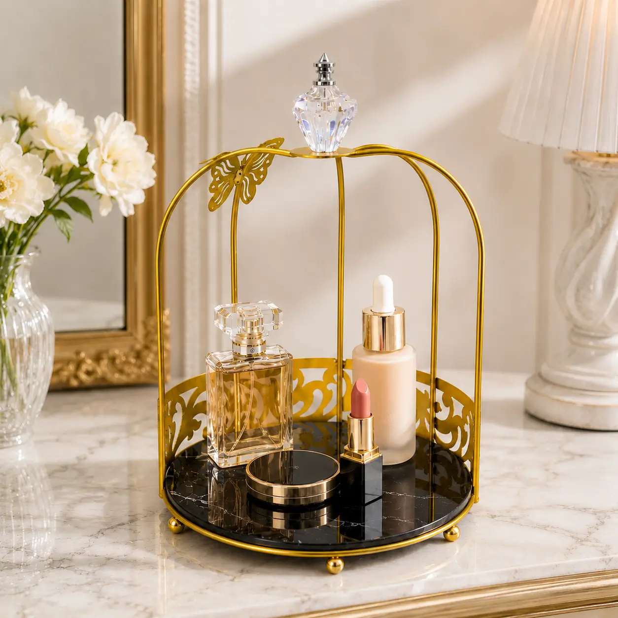 Cage Butterfly Makeup Storage Rack for Vanity - Image 4