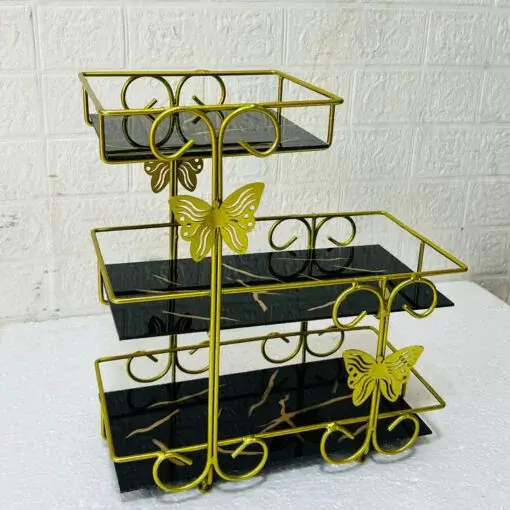 3-Tier Butterfly Countertop Cosmetic Storage Stand for makeup and beauty essentials