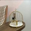 Cosmetics Cage Organizer – Makeup Holder and Cake Stand with Bird Cage DesignTrays (1)
