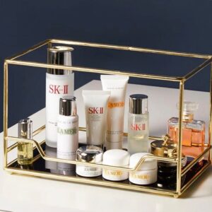 Cosmetics Organizer Tray for Jewelry, Perfume & Makeup – Elegant Storage for Vanity & Countertop
