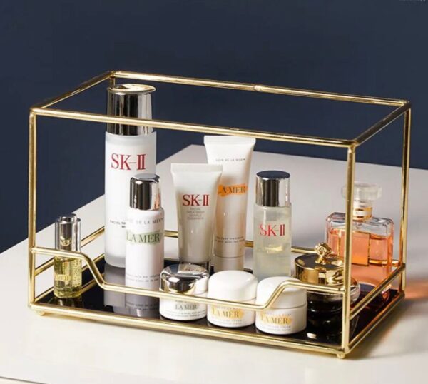 Cosmetics Organizer Tray for Jewelry, Perfume & Makeup – Elegant Storage for Vanity & Countertop