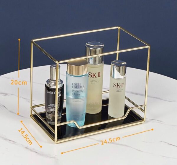 Cosmetics Organizer Tray for Jewelry, Perfume & Makeup - Elegant Storage for Vanity & Countertop - Image 5