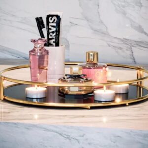 Cosmetics Organizer Tray with Mirror – Stylish Storage for Makeup, Jewelry & Vanity Essentials (2)