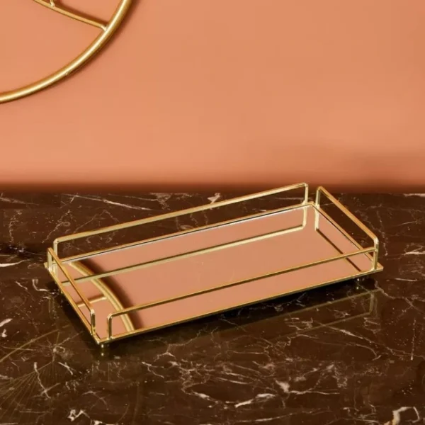 Cosmetics Organizer Tray with Mirror – Stylish Vanity & Food Display for Home Decor Lovers - Image 3