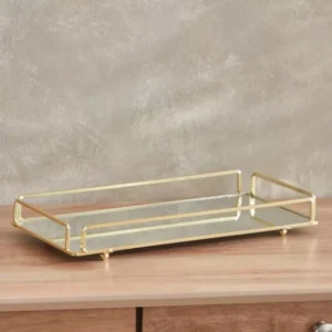 Cosmetics Organizer Tray with Mirror – Stylish Vanity & Food Display for Home Decor Lovers (3)