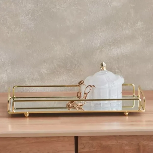 Cosmetics Organizer Tray with Mirror – Stylish Vanity & Food Display for Home Decor Lovers - Image 5