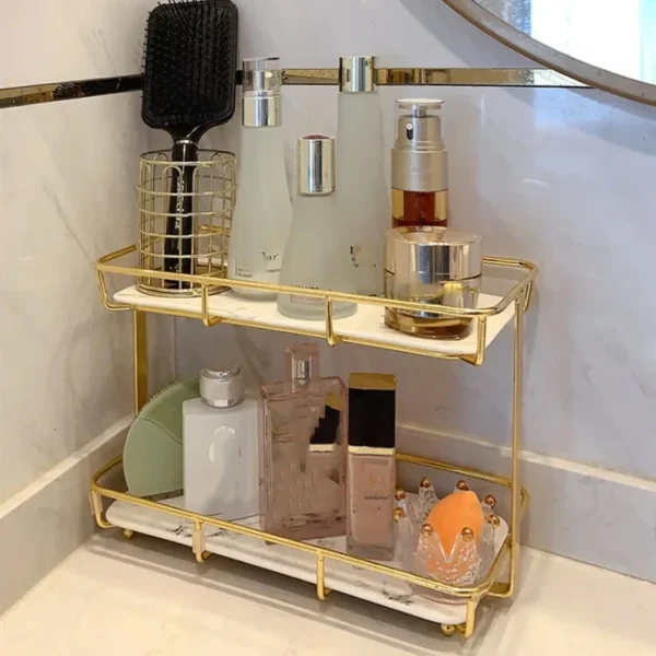 Double Layers Premium Organizer - Stylish Storage Solution for Cosmetics, Skincare & Bathroom Essentials - Image 5