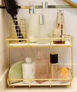 Double Layers Premium Organizer – Stylish Storage Solution for Cosmetics, Skincare & Bathroom Essentials