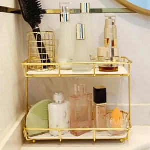 Double Layers Premium Organizer – Stylish Storage Solution for Cosmetics, Skincare & Bathroom Essentials