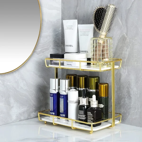Double Layers Premium Organizer – Stylish Storage Solution for Cosmetics, Skincare & Bathroom Essentials