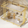 Elegant European Style Bathroom Organizer for Cosmetic Storage and Vanity Decor (1)