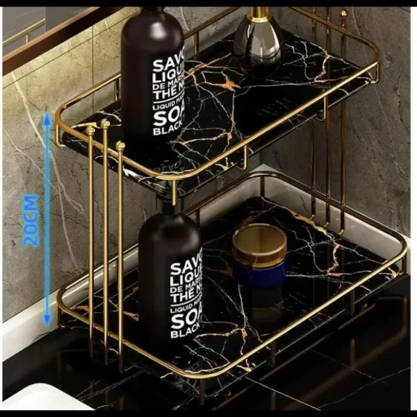 Elegant European Style Bathroom Organizer for Cosmetic Storage and Vanity Decor (4)