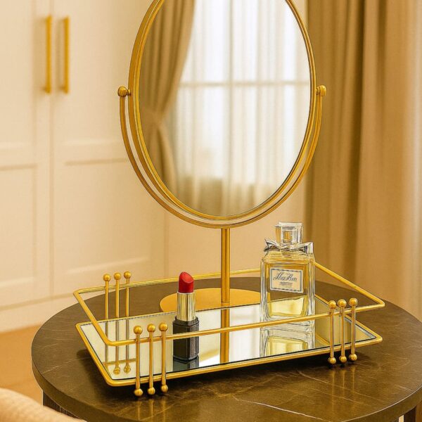 Elegant Vanity Tray with Lipstick & Perfume – Perfect for Dressing Rooms - Image 4