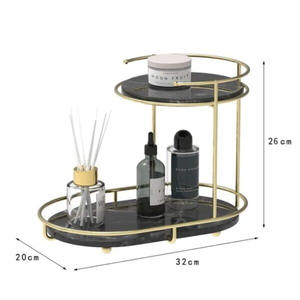 Free Standing 2-Tier Shelf – Luxury Makeup Organizer for Home & Vanity (1)