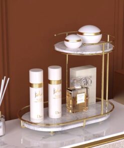 Free Standing 2-Tier Shelf – Luxury Makeup Organizer for Home & Vanity (2)