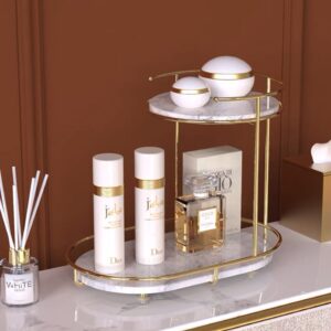 Free Standing 2-Tier Shelf – Luxury Makeup Organizer for Home & Vanity (2)