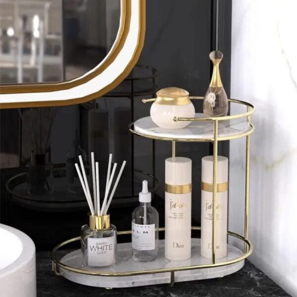 Free Standing 2-Tier Shelf – Luxury Makeup Organizer for Home & Vanity - Image 4