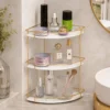 Gold Metal Bathroom Corner Shelf 4