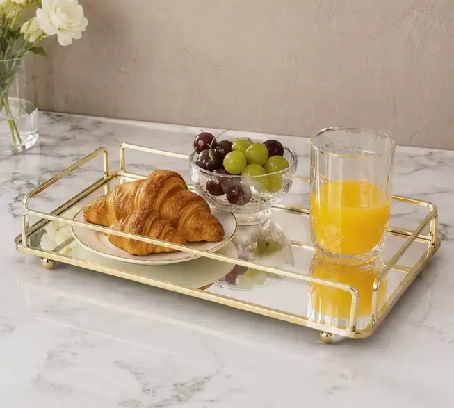 Gold Metal Serving Tray - Image 3
