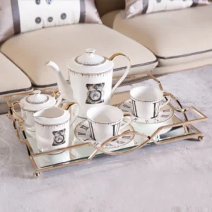 Gold Mirror Tray – Rectangular Decorative Tray for Home Decor & Coffee Table Styling (1)
