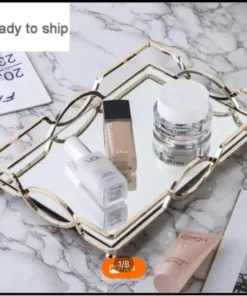 Gold Mirror Tray – Rectangular Decorative Tray for Home Decor & Coffee Table Styling