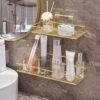 Golden Glow Bathroom Shelf – Luxury Wall-Mounted Storage for a Stylish Home Upgrade